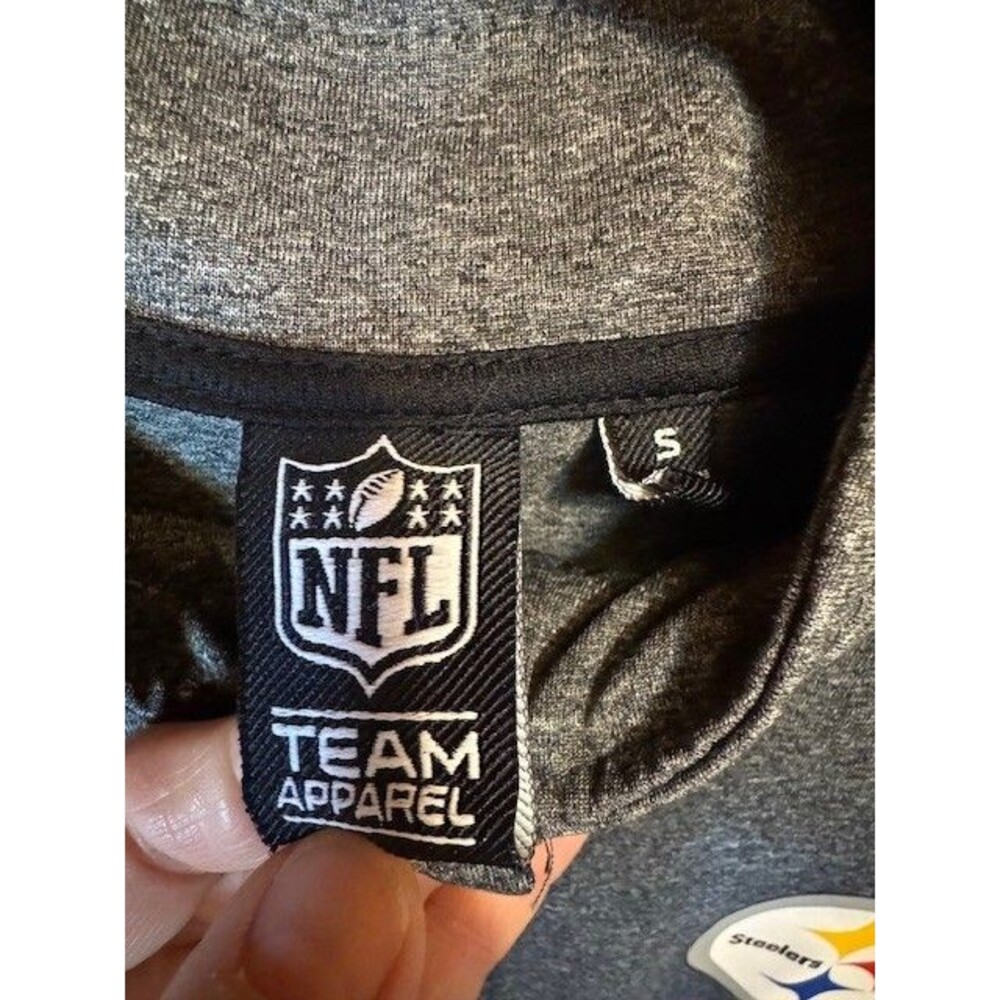 Pittsburgh Steelers Pullover 1/4 Zip Heather Gray‎ NFL Team Apparel SML Sleeve - Picture 5 of 13